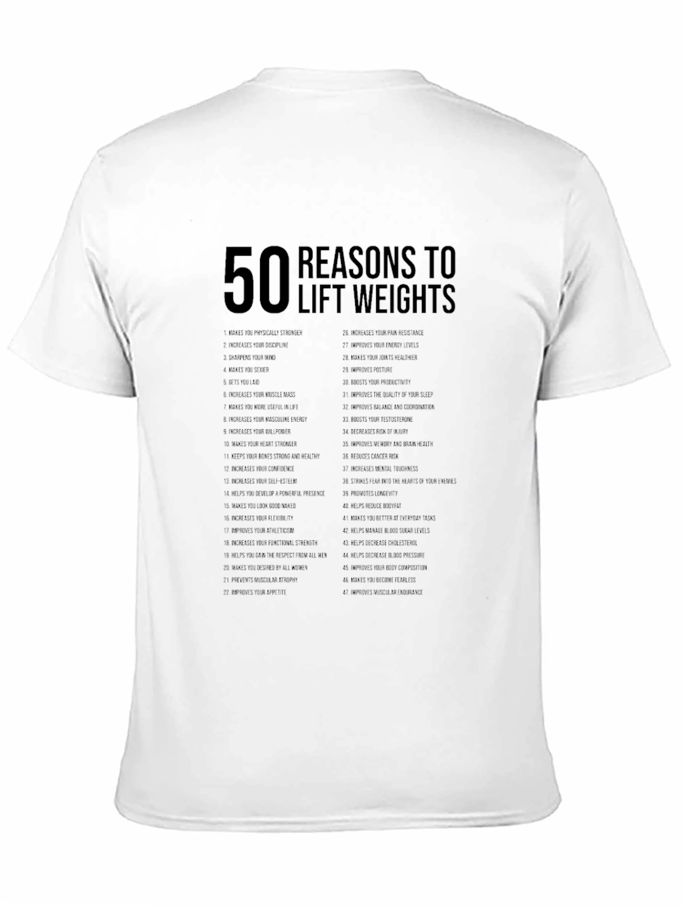 50 Reasons to Lift Weights Graphic T-Shirt