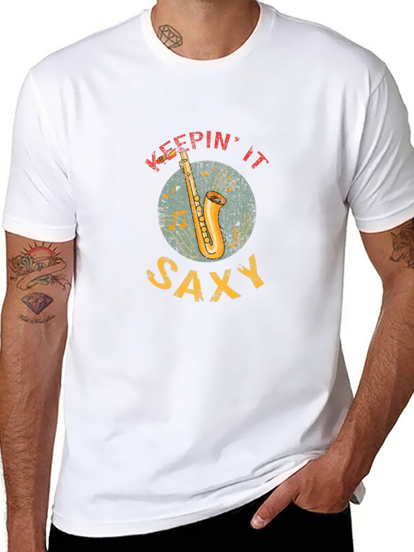 Keepin it Saxy T-Shirt - Musician Saxophone Tee