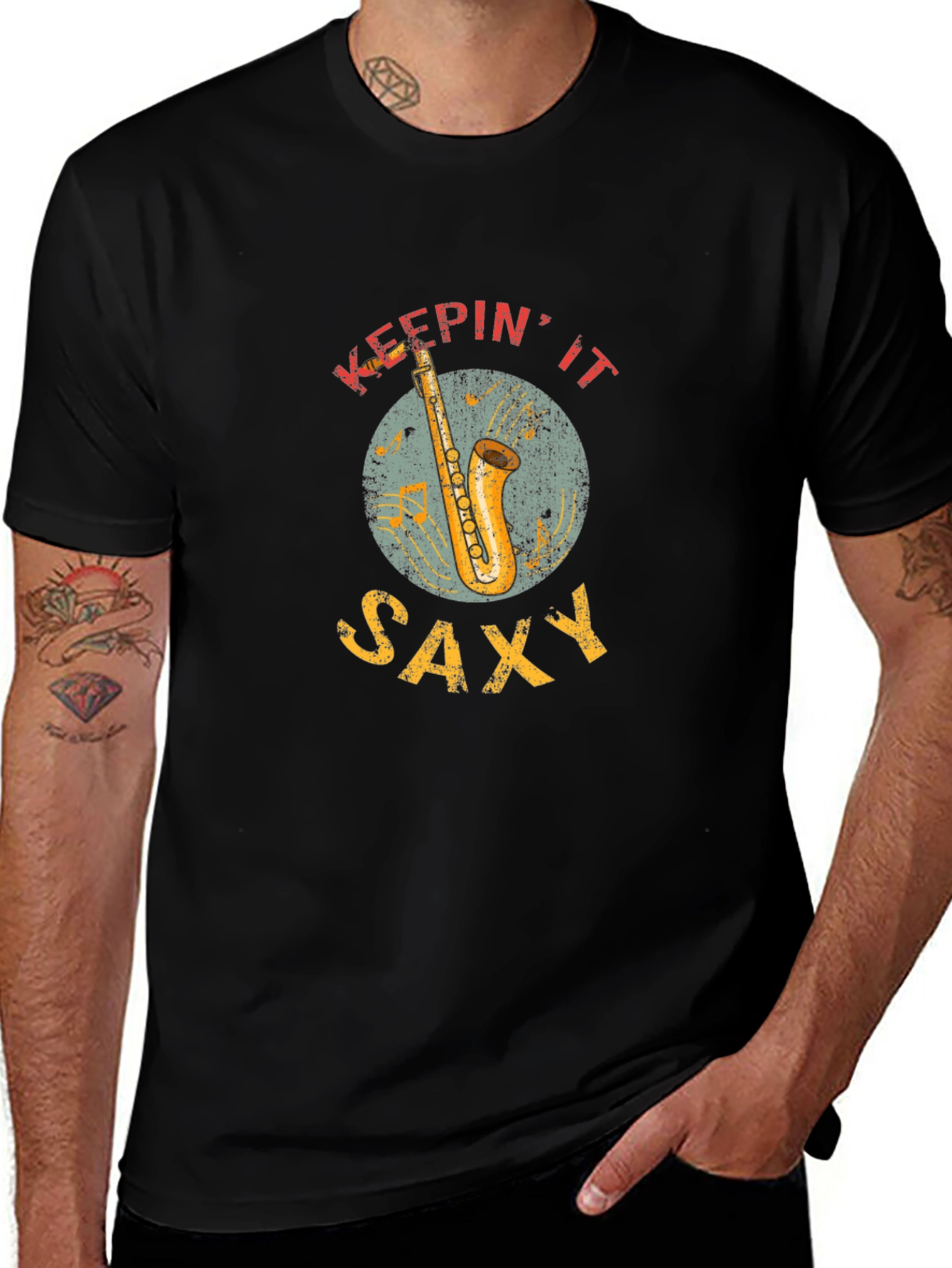 Keepin it Saxy T-Shirt - Musician Saxophone Tee