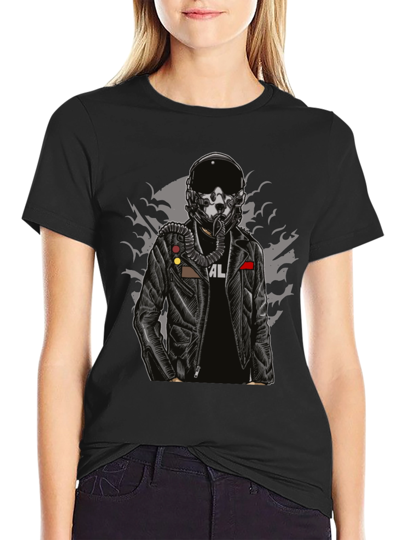Pilot Helmet Graphic T-Shirt - Edgy Streetwear