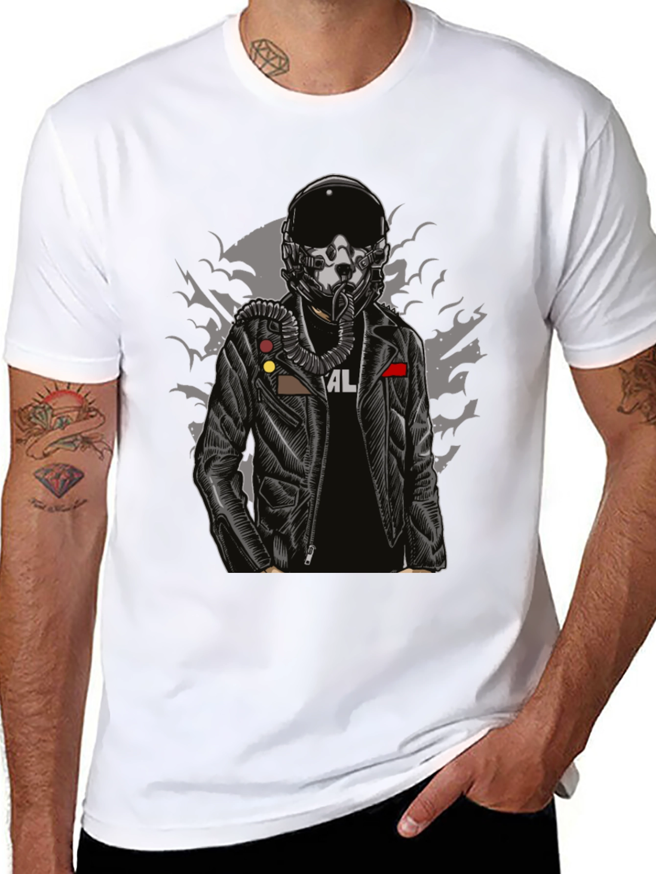 Pilot Helmet Graphic T-Shirt - Edgy Streetwear