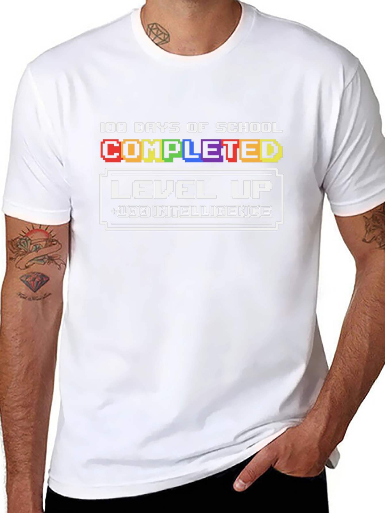 100 Days of School Completed Level Up T-Shirt