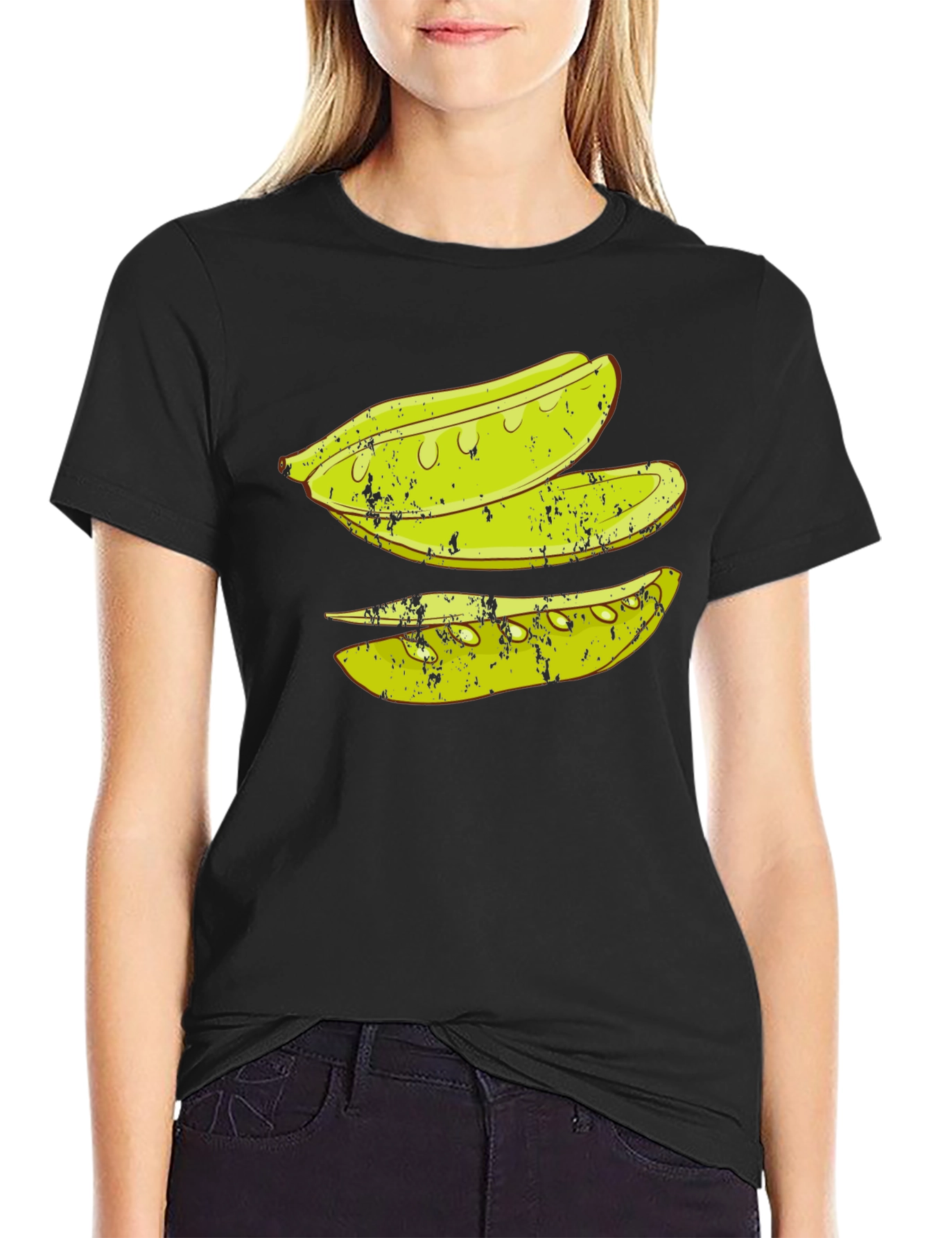 Pickle Slice Graphic Tee - Black Cotton T-Shirt