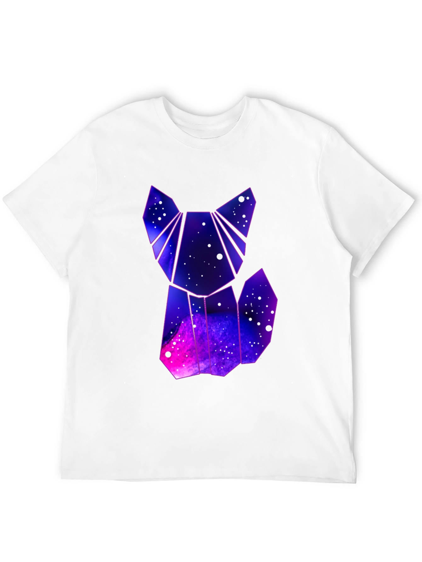 Geometric Galaxy Fox T-Shirt - Cosmic Style