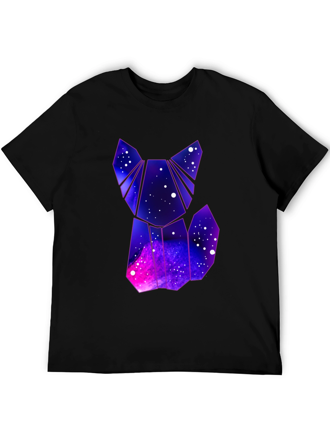 Geometric Galaxy Fox T-Shirt - Cosmic Style
