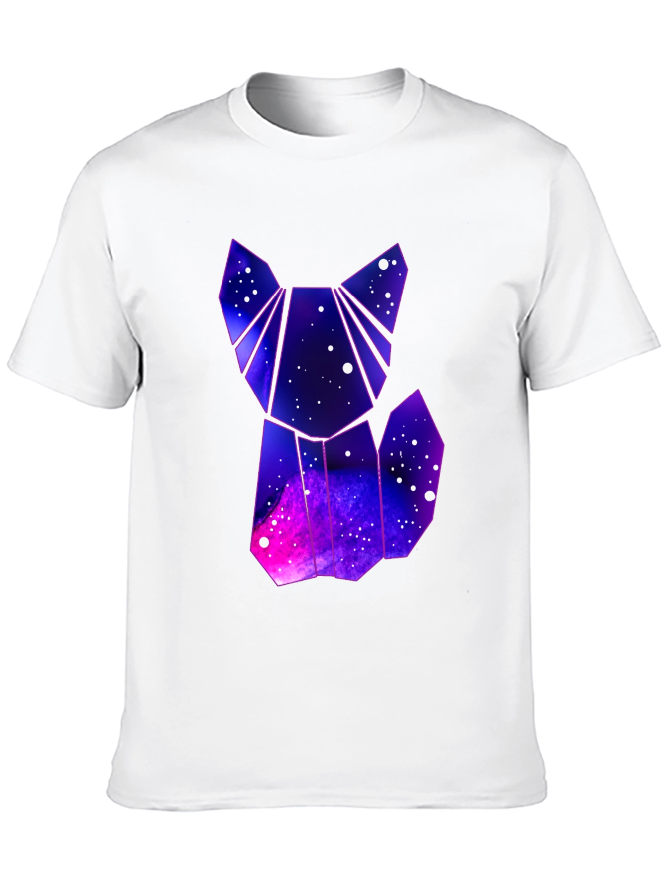 Geometric Galaxy Fox T-Shirt - Cosmic Style