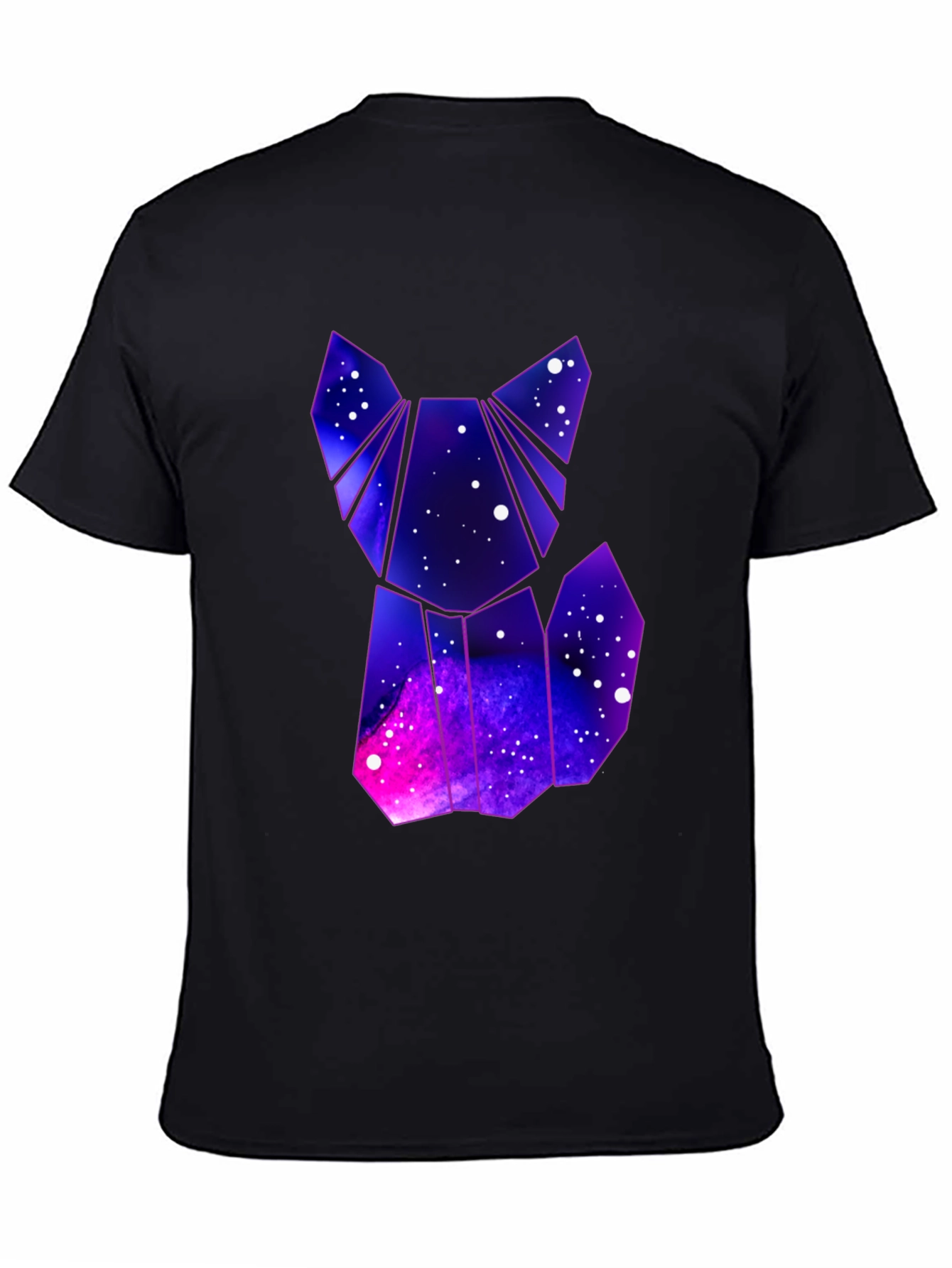 Geometric Galaxy Fox T-Shirt - Cosmic Style