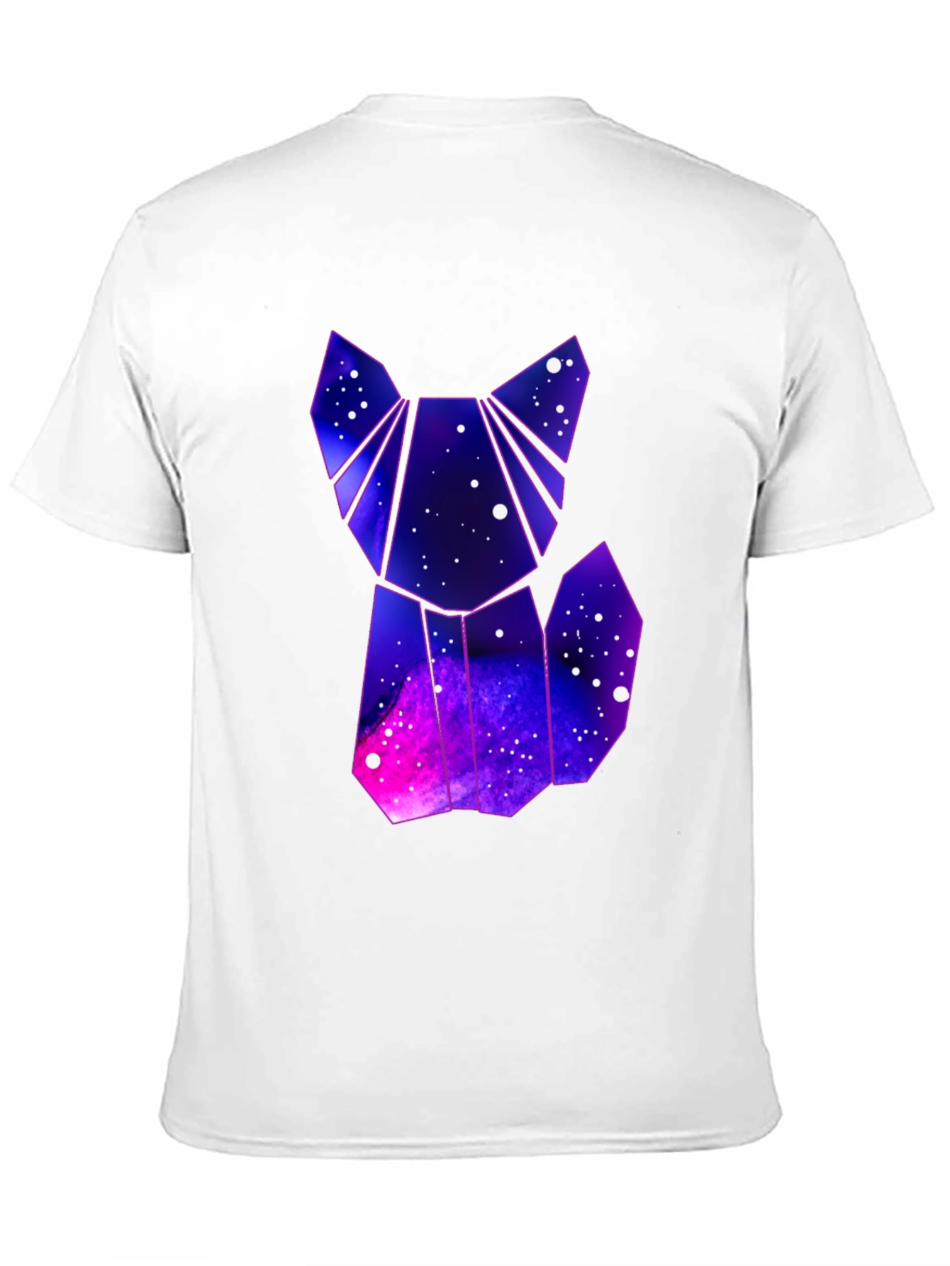 Geometric Galaxy Fox T-Shirt - Cosmic Style