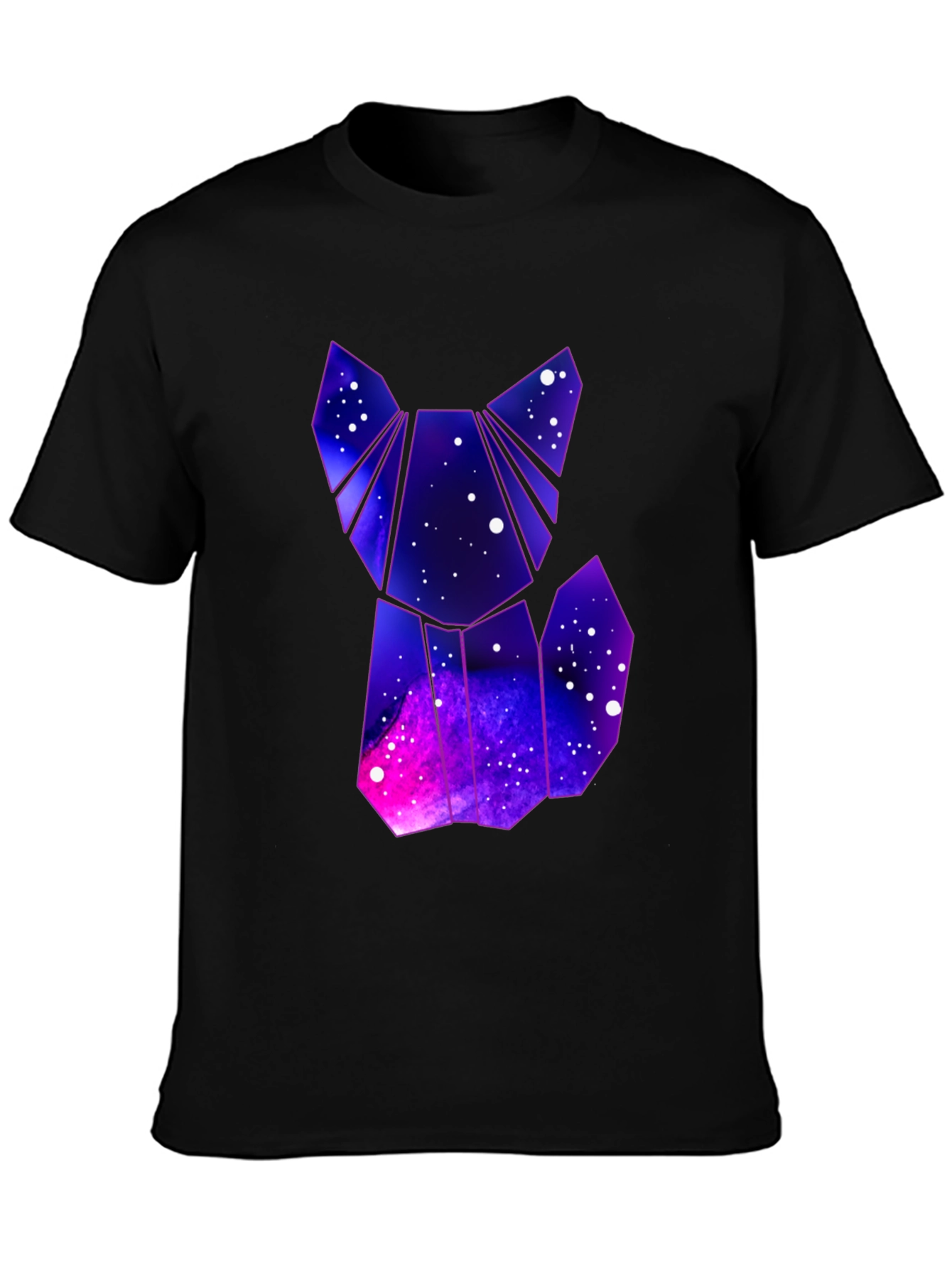 Geometric Galaxy Fox T-Shirt - Cosmic Style