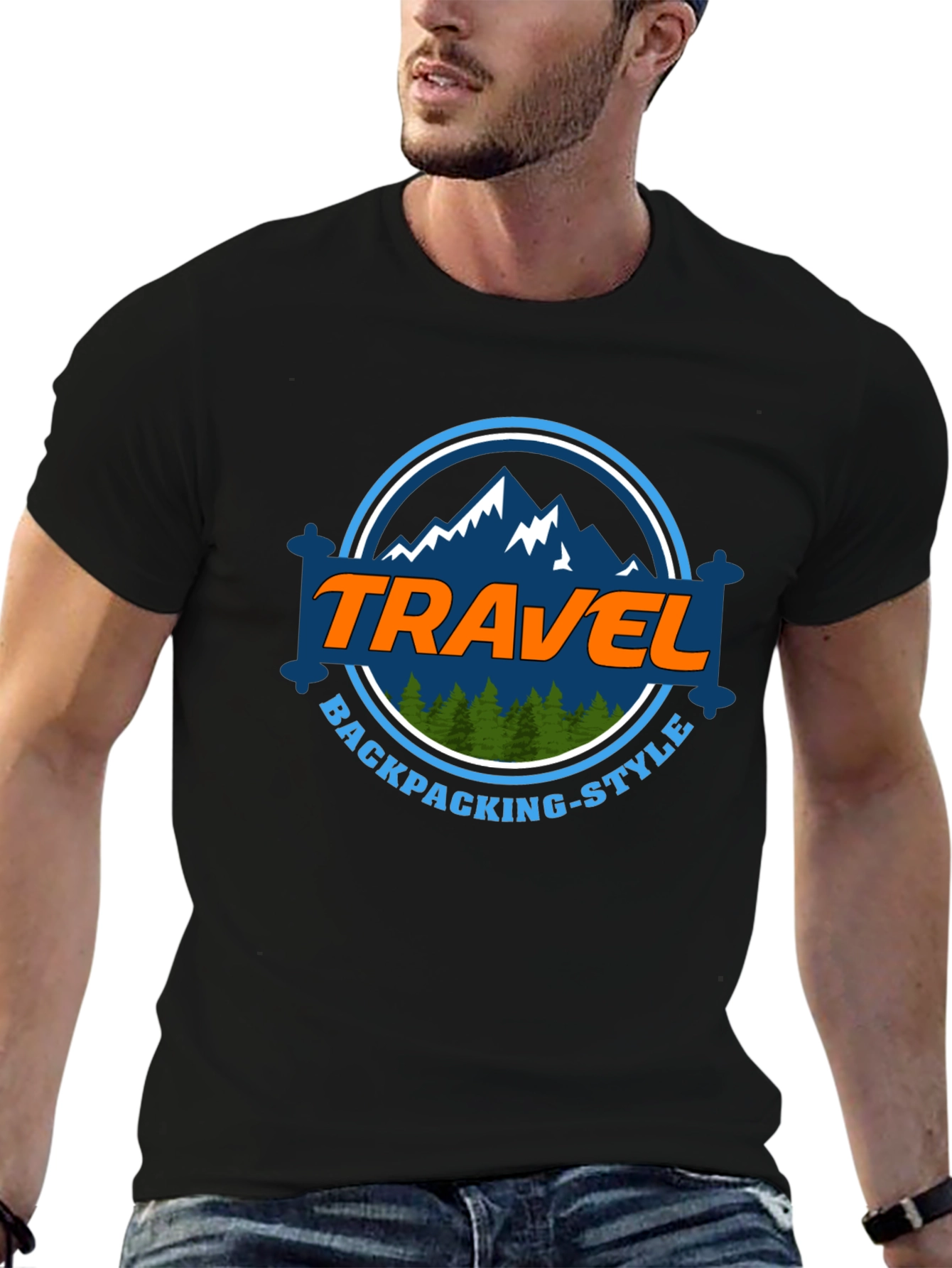 Travel Backpacking-Style Graphic T-Shirt