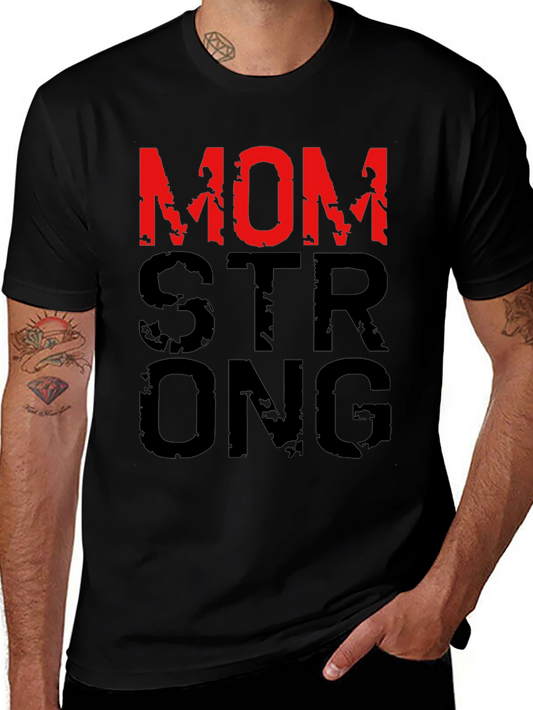 Mom Strong Graphic T-Shirt - Black