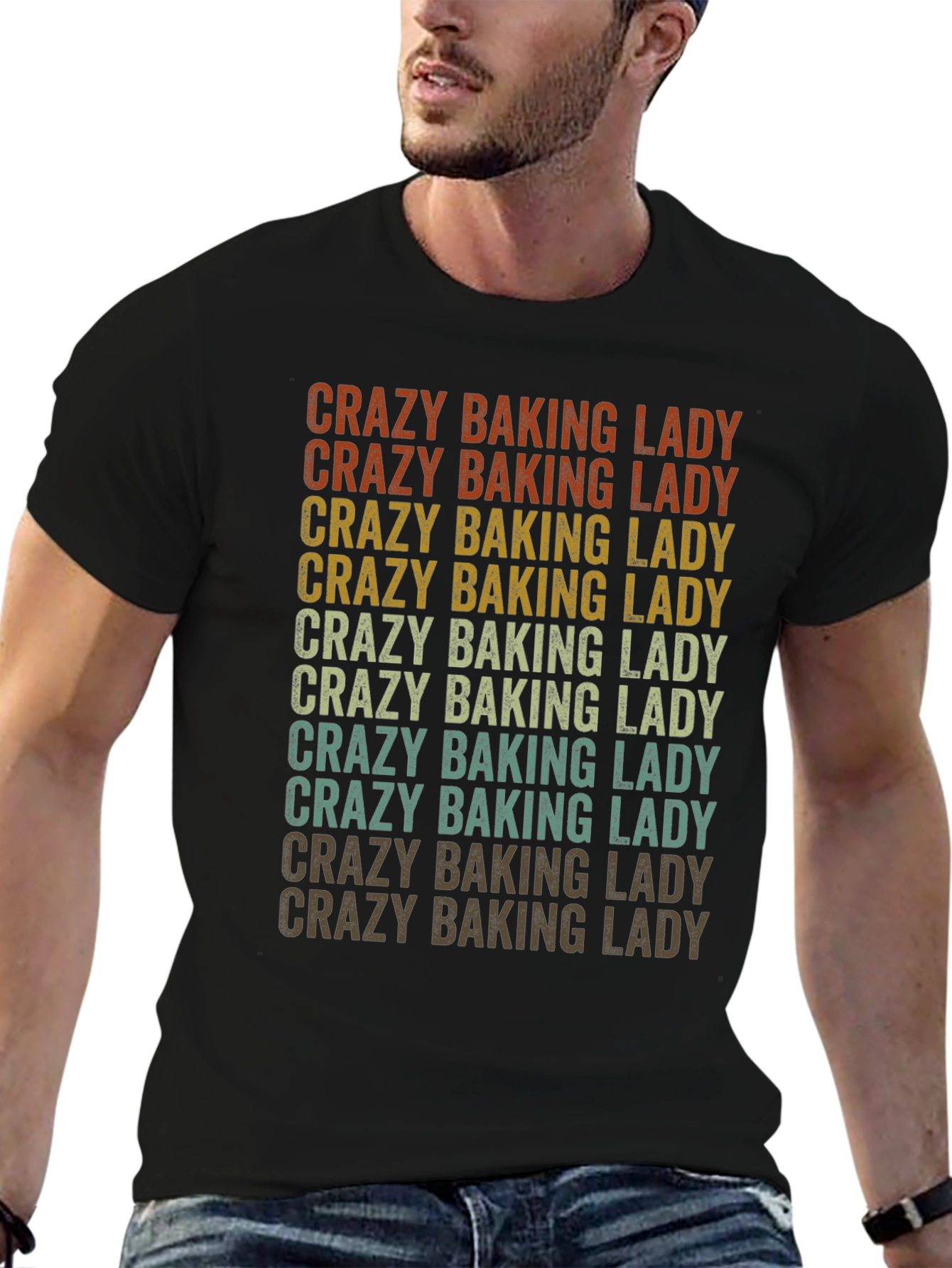 Crazy Baking Lady Graphic Tee - Baker Gift