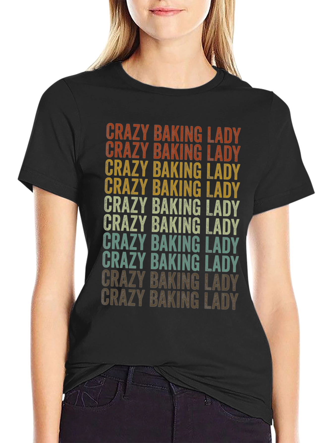 Crazy Baking Lady Graphic Tee - Baker Gift