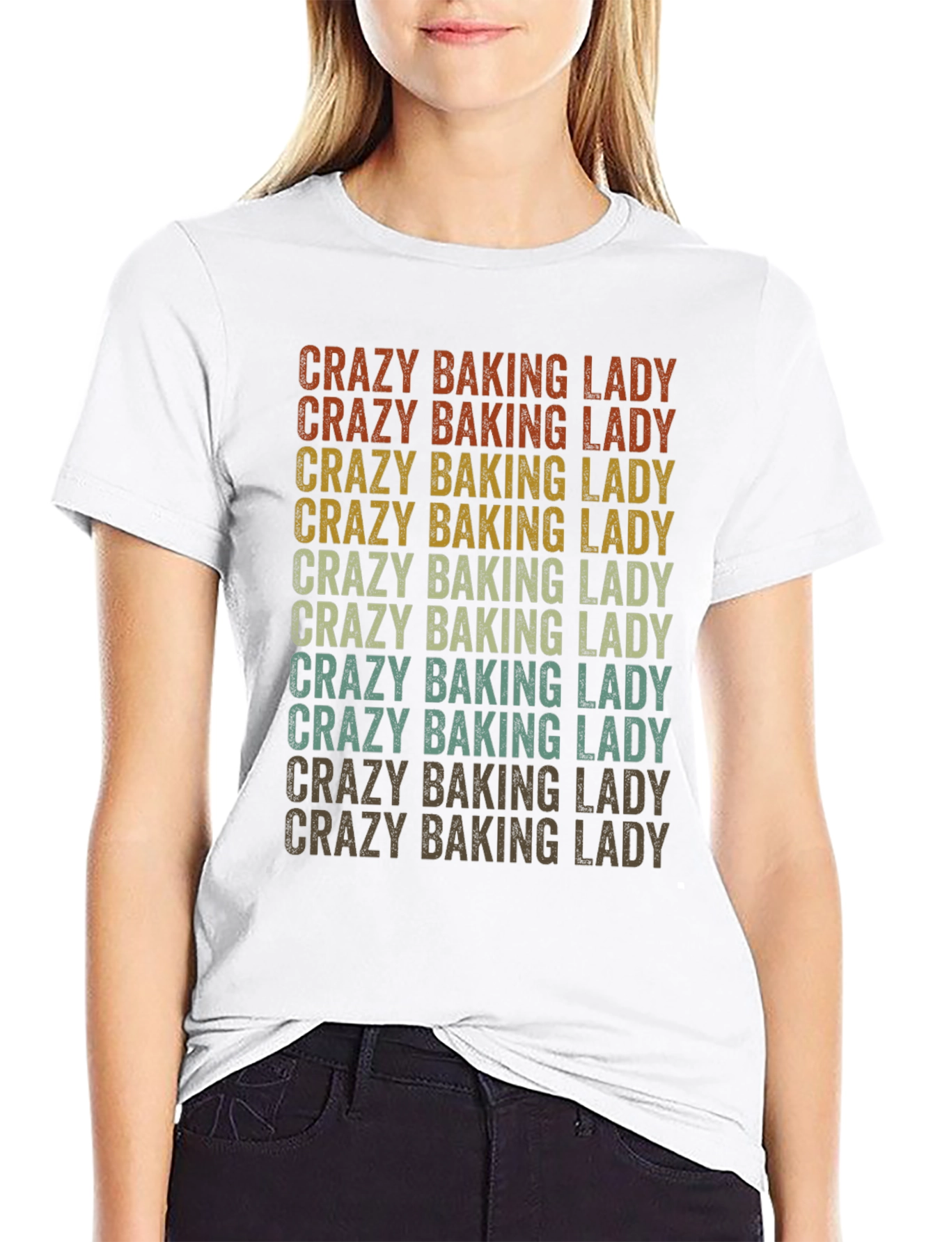 Crazy Baking Lady Graphic Tee - Baker Gift
