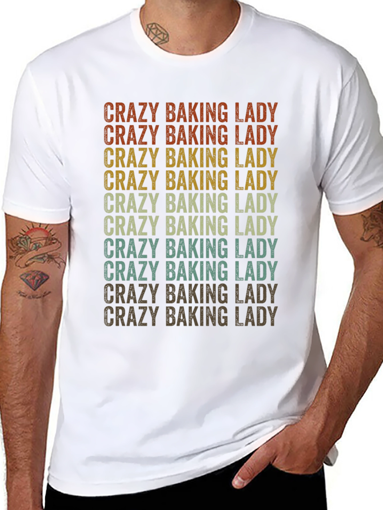 Crazy Baking Lady Graphic Tee - Baker Gift