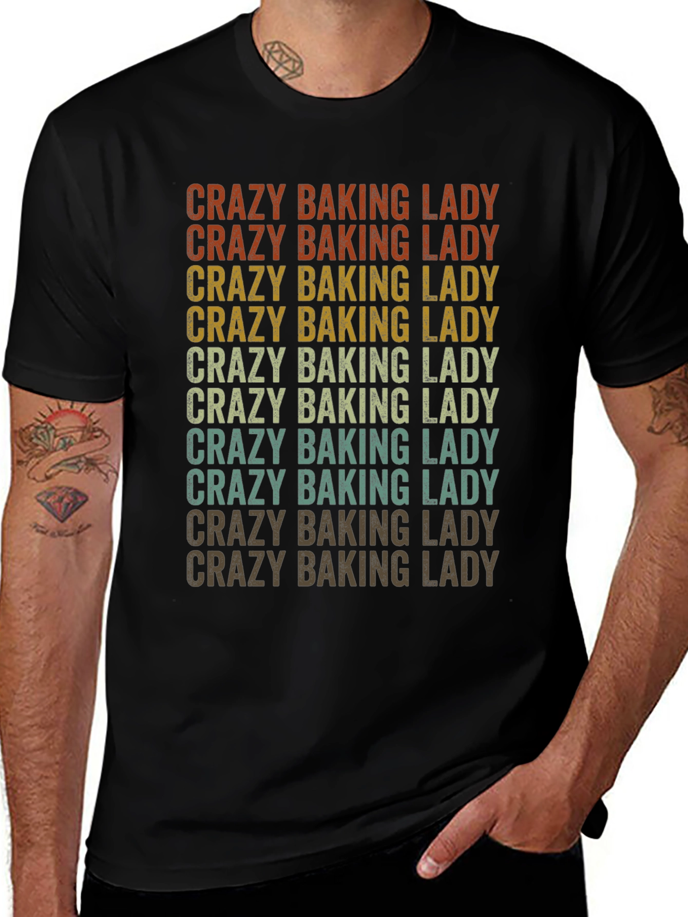 Crazy Baking Lady Graphic Tee - Baker Gift