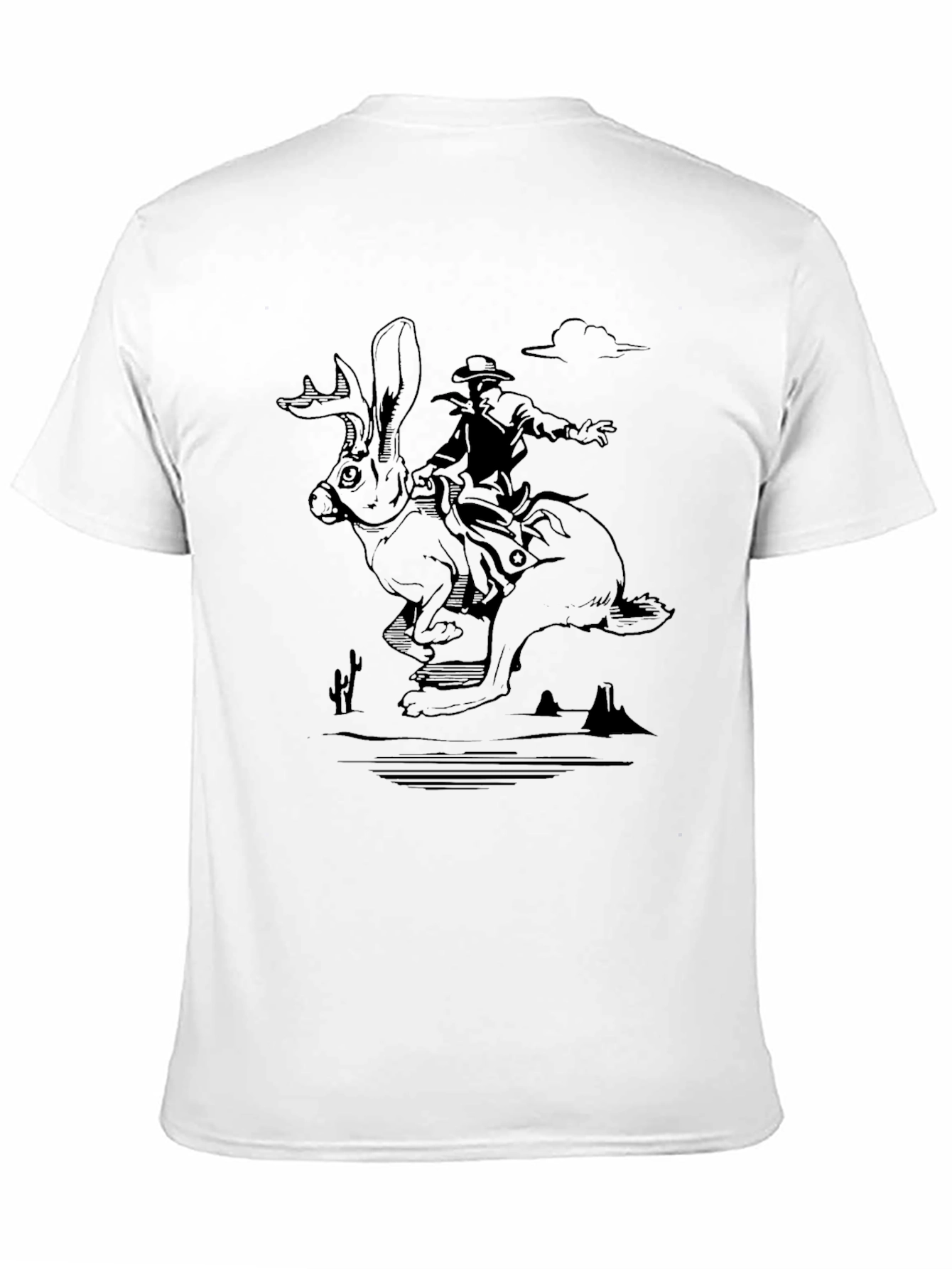 Cowboy Riding Hare T-Shirt - Western Graphic Tee
