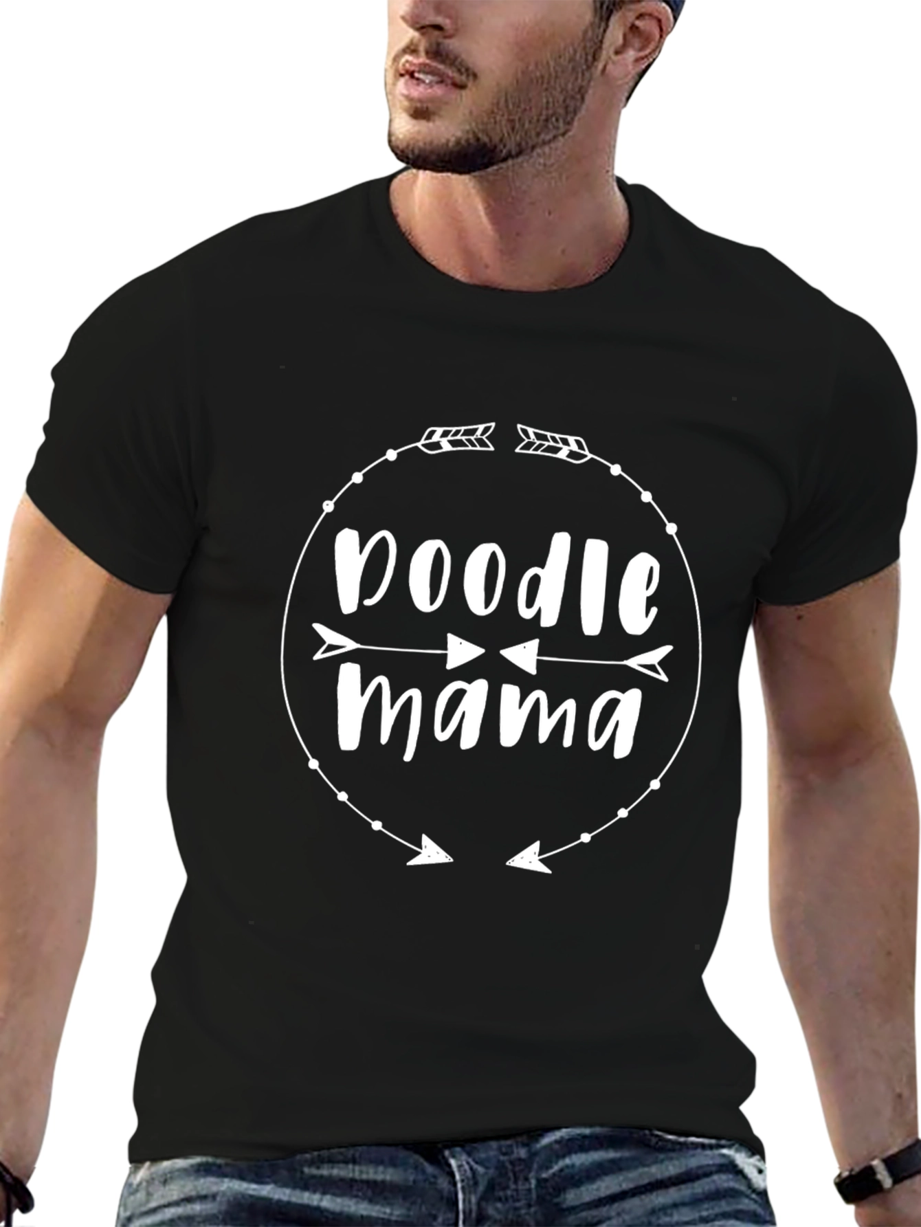Doodle Mama T-Shirt - Black Cotton Blend