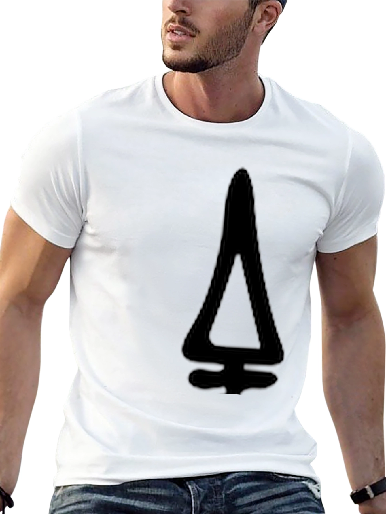 Modern Black T-Shirt with Geometric Design