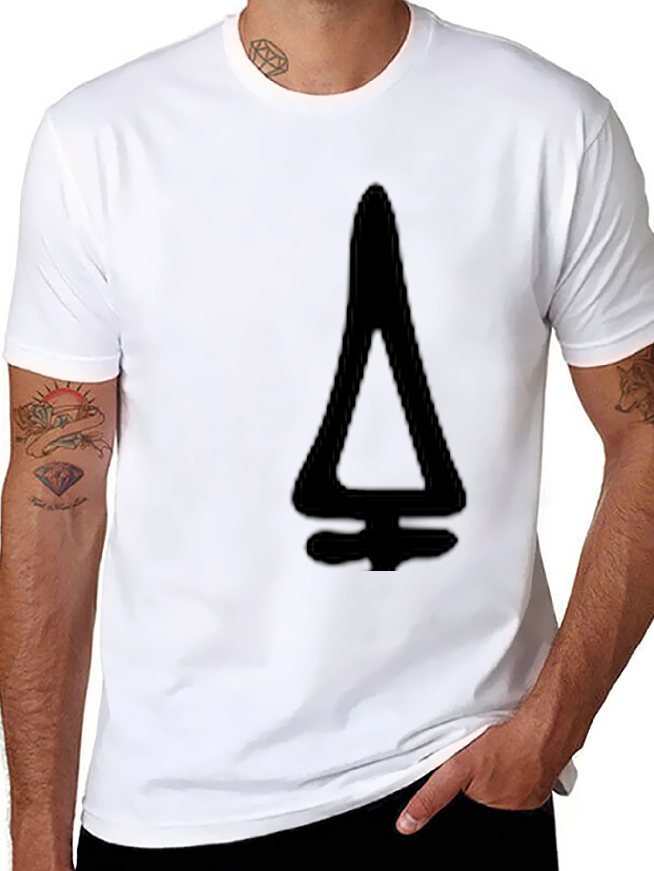 Modern Black T-Shirt with Geometric Design