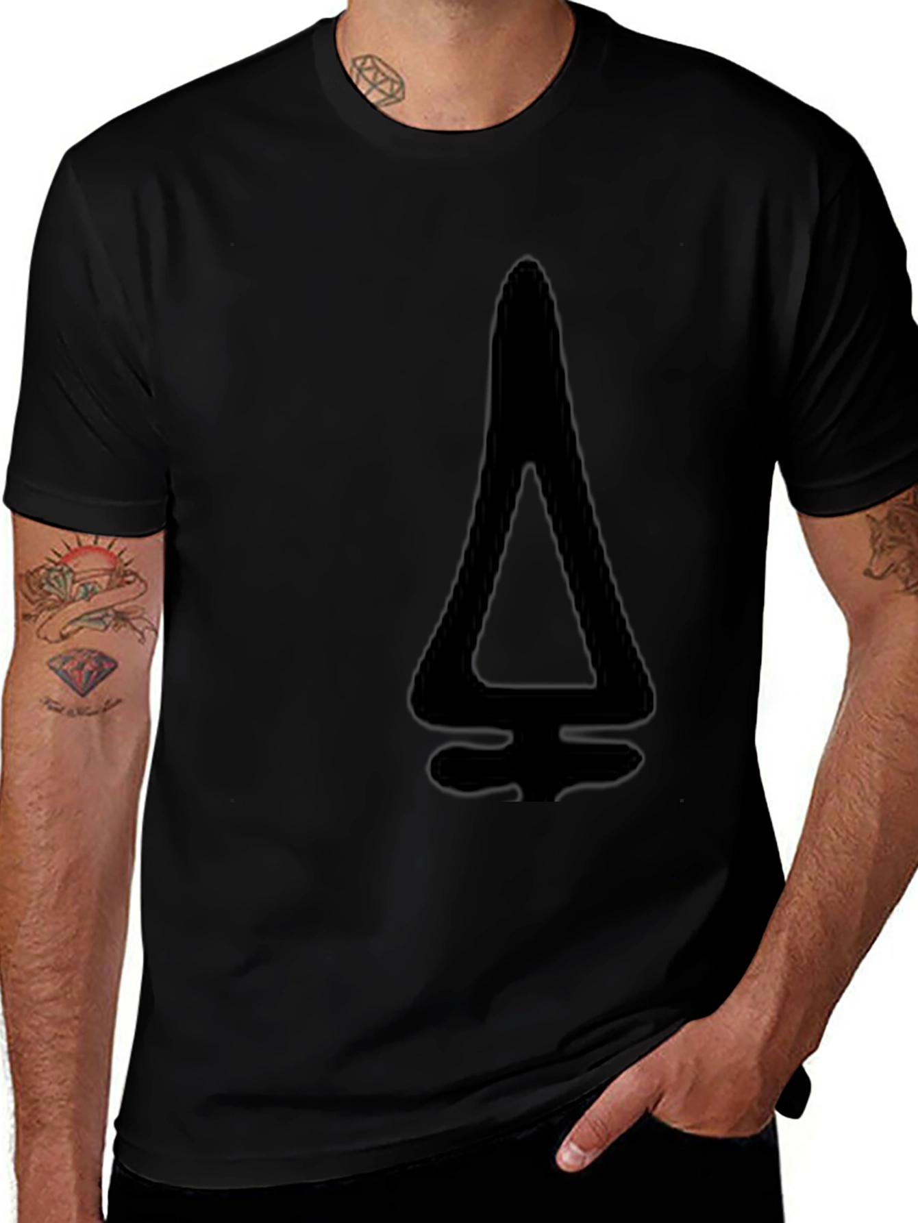Modern Black T-Shirt with Geometric Design