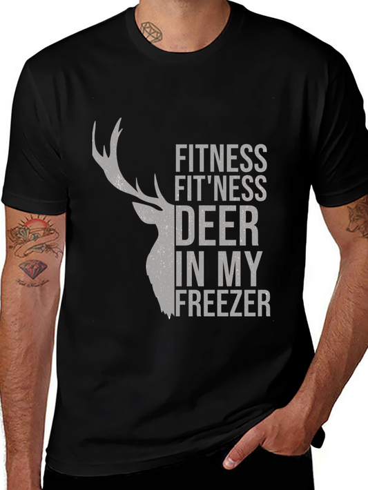 Fitness Deer Mens Graphic T-Shirt - Novelty Tee