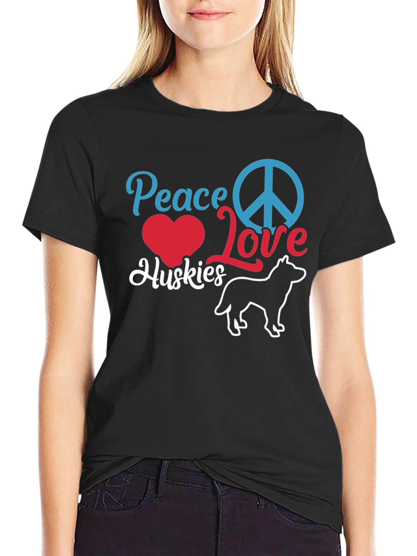 Peace Love Huskies T-Shirt