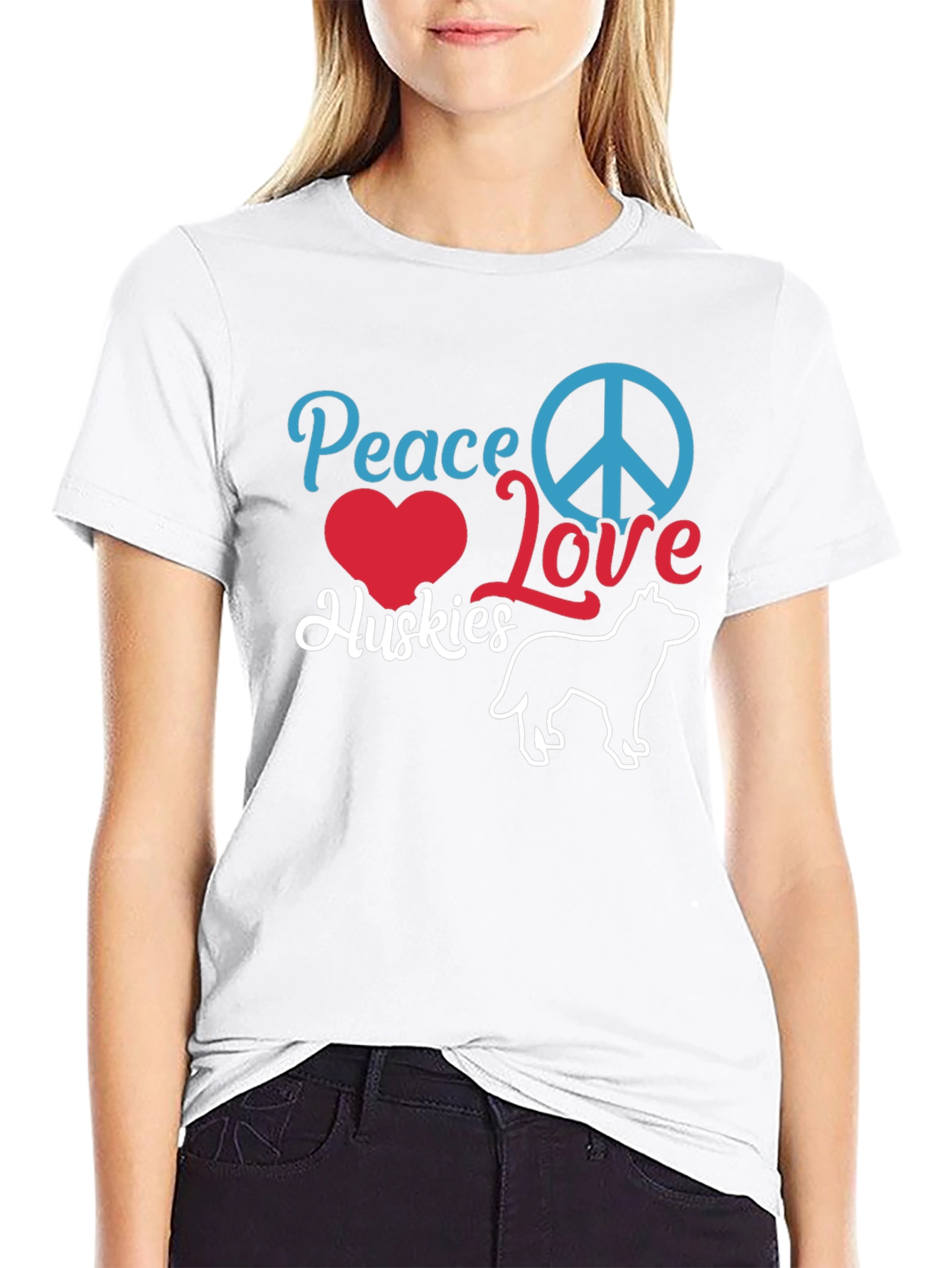 Peace Love Huskies T-Shirt
