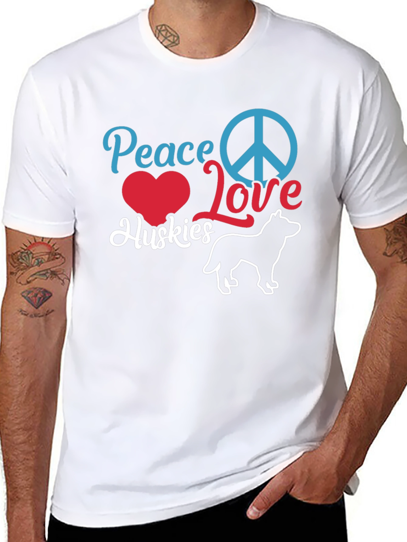 Peace Love Huskies T-Shirt