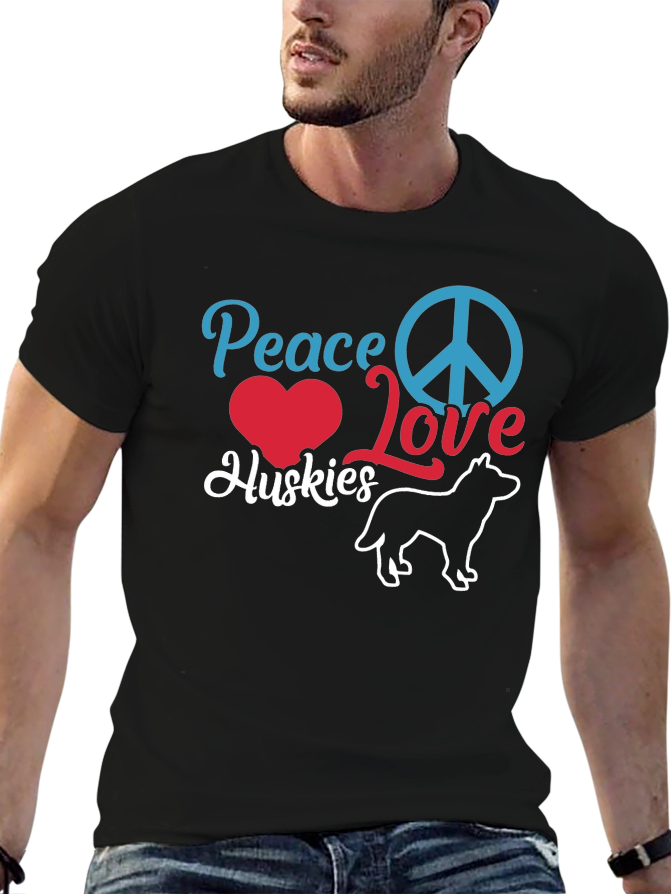 Peace Love Huskies T-Shirt