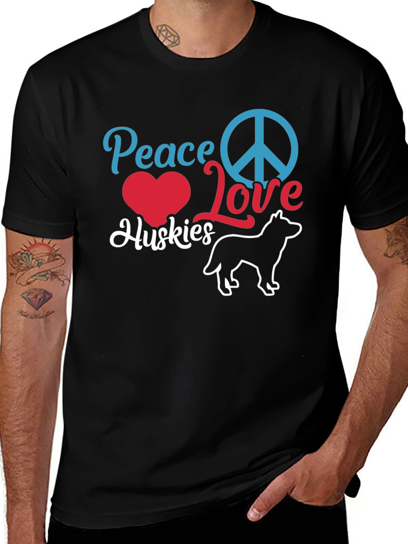 Peace Love Huskies T-Shirt