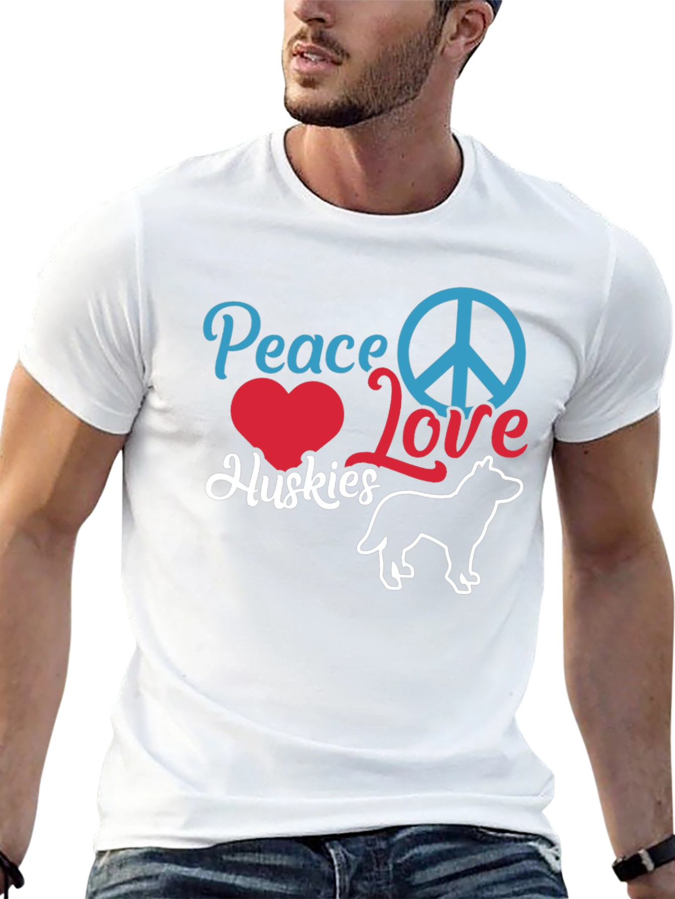 Peace Love Huskies T-Shirt