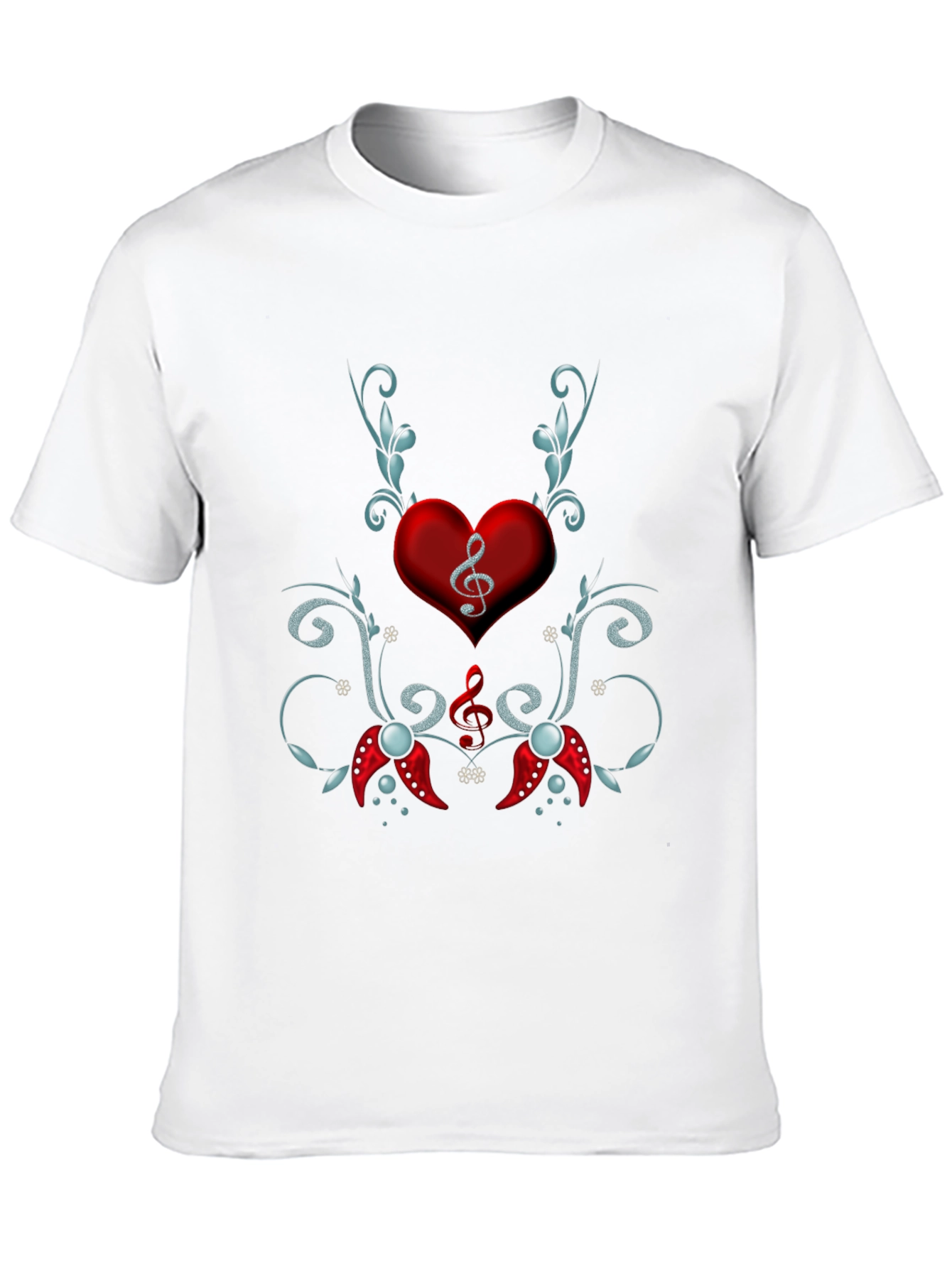Musical Heart Graphic Tee - Black Cotton Blend