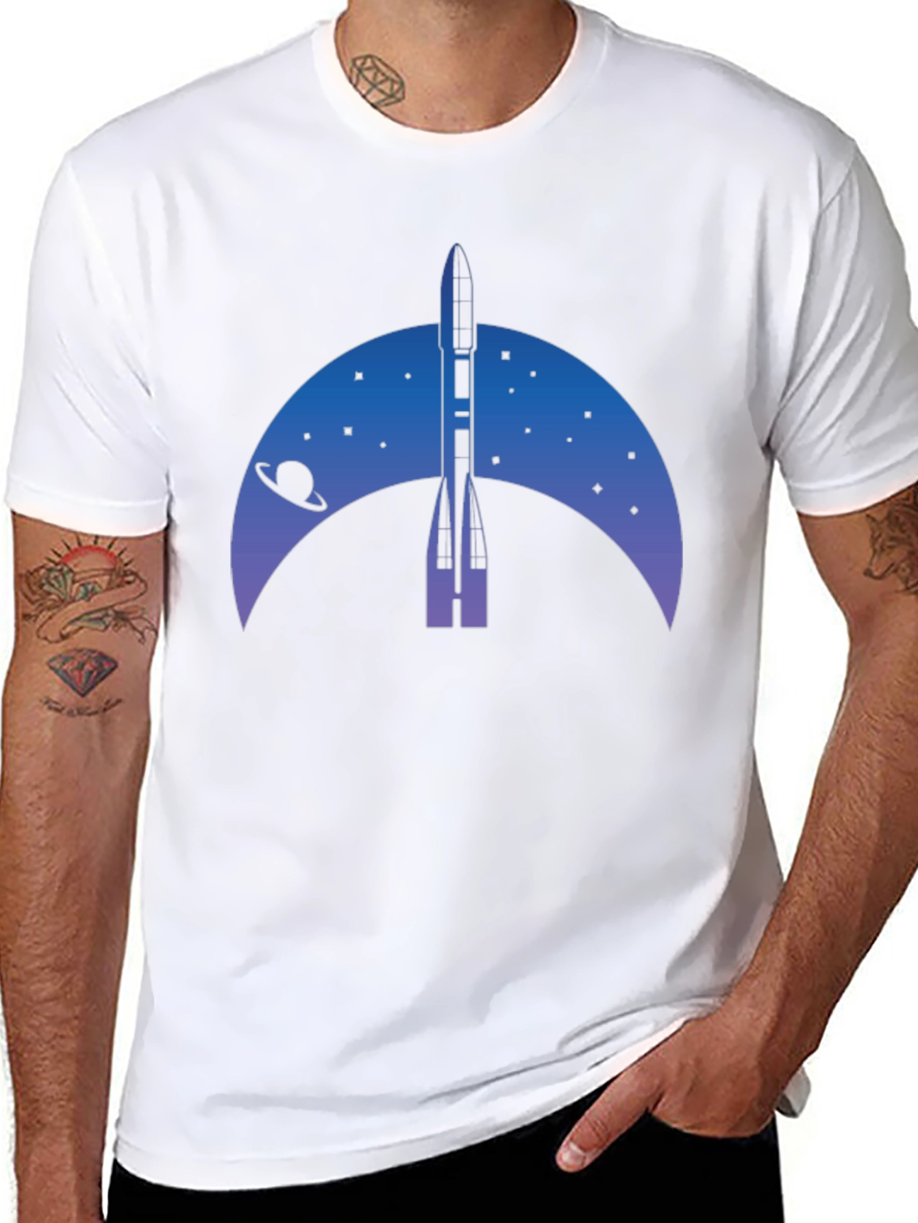 Rocket Launch Graphic Tee - Space Exploration Shirt