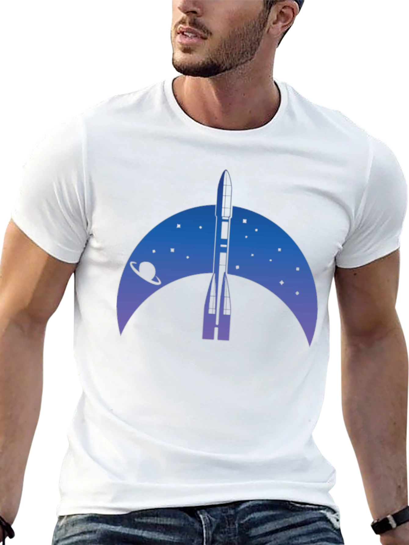 Rocket Launch Graphic Tee - Space Exploration Shirt