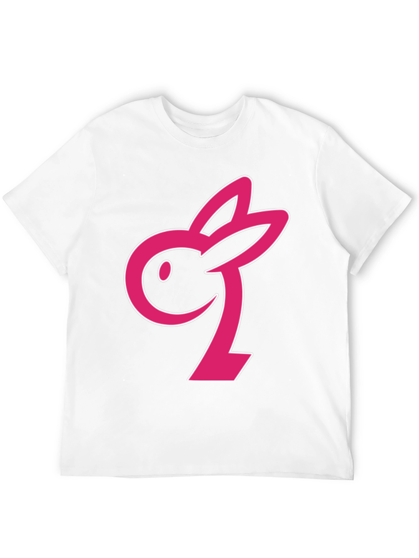 Black T-Shirt with Pink Bunny Graphic