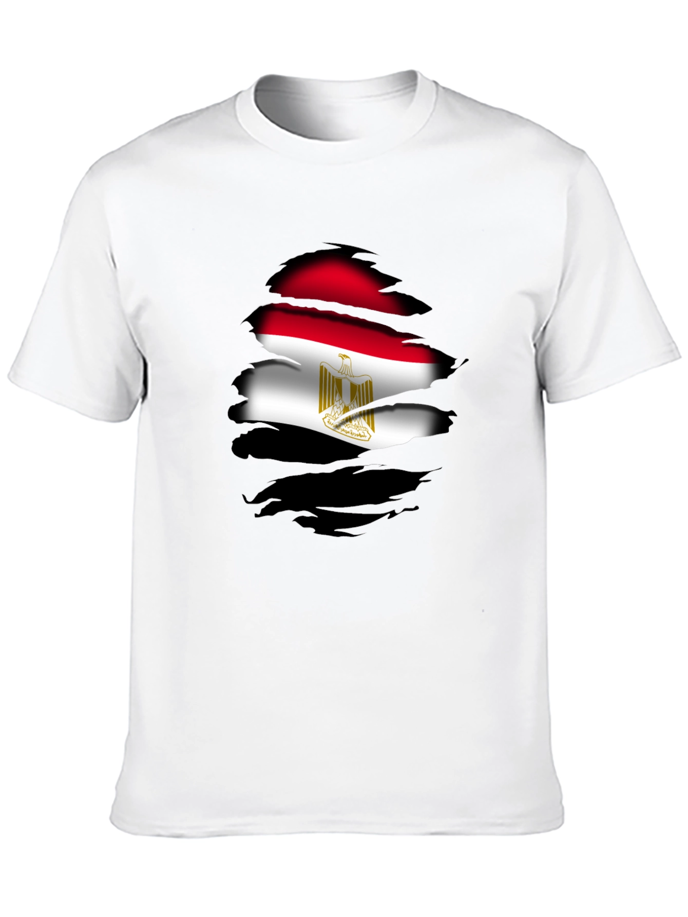 Mens Black T-Shirt Egypt Flag Graphic Tee