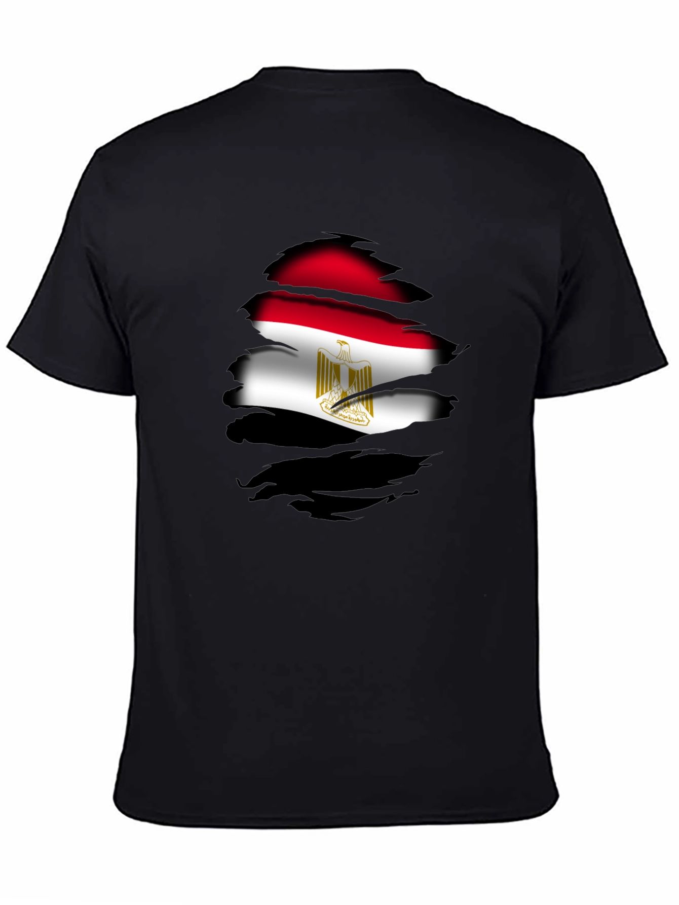 Mens Black T-Shirt Egypt Flag Graphic Tee