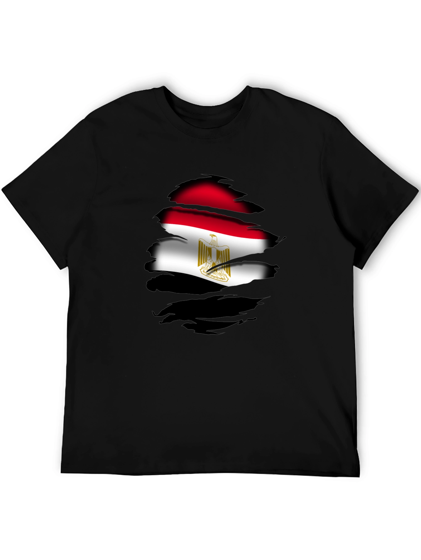 Mens Black T-Shirt Egypt Flag Graphic Tee