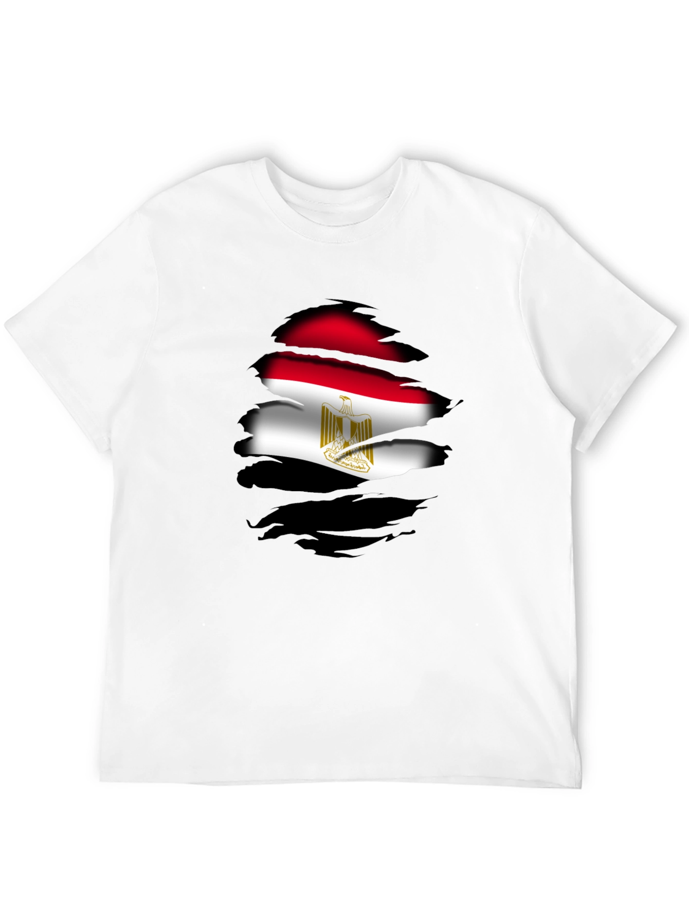 Mens Black T-Shirt Egypt Flag Graphic Tee