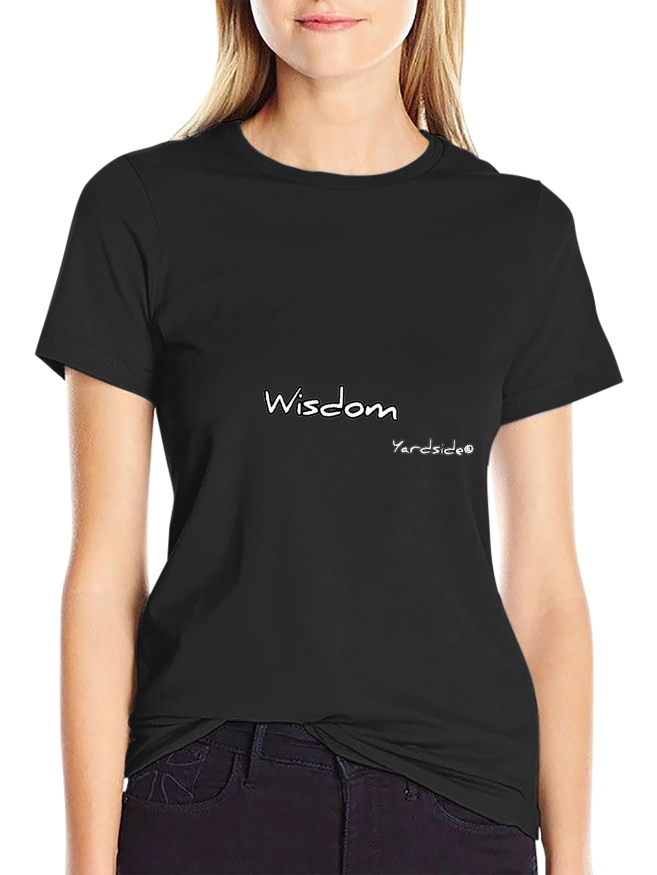 Wisdom Tee - Soft Black Cotton Blend Stylish Design