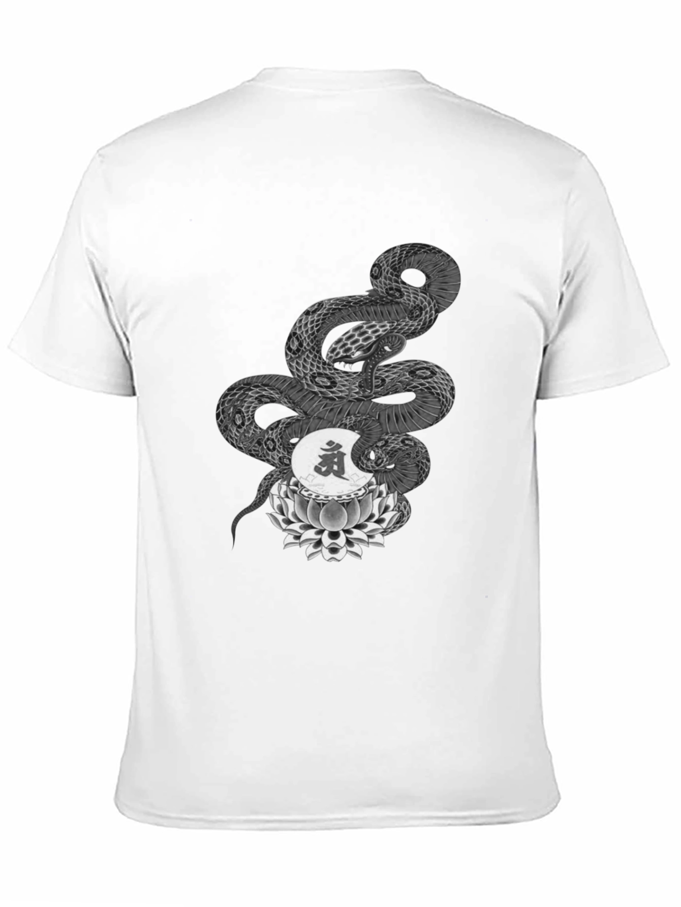 Serpent Lotus Graphic Tee - Black