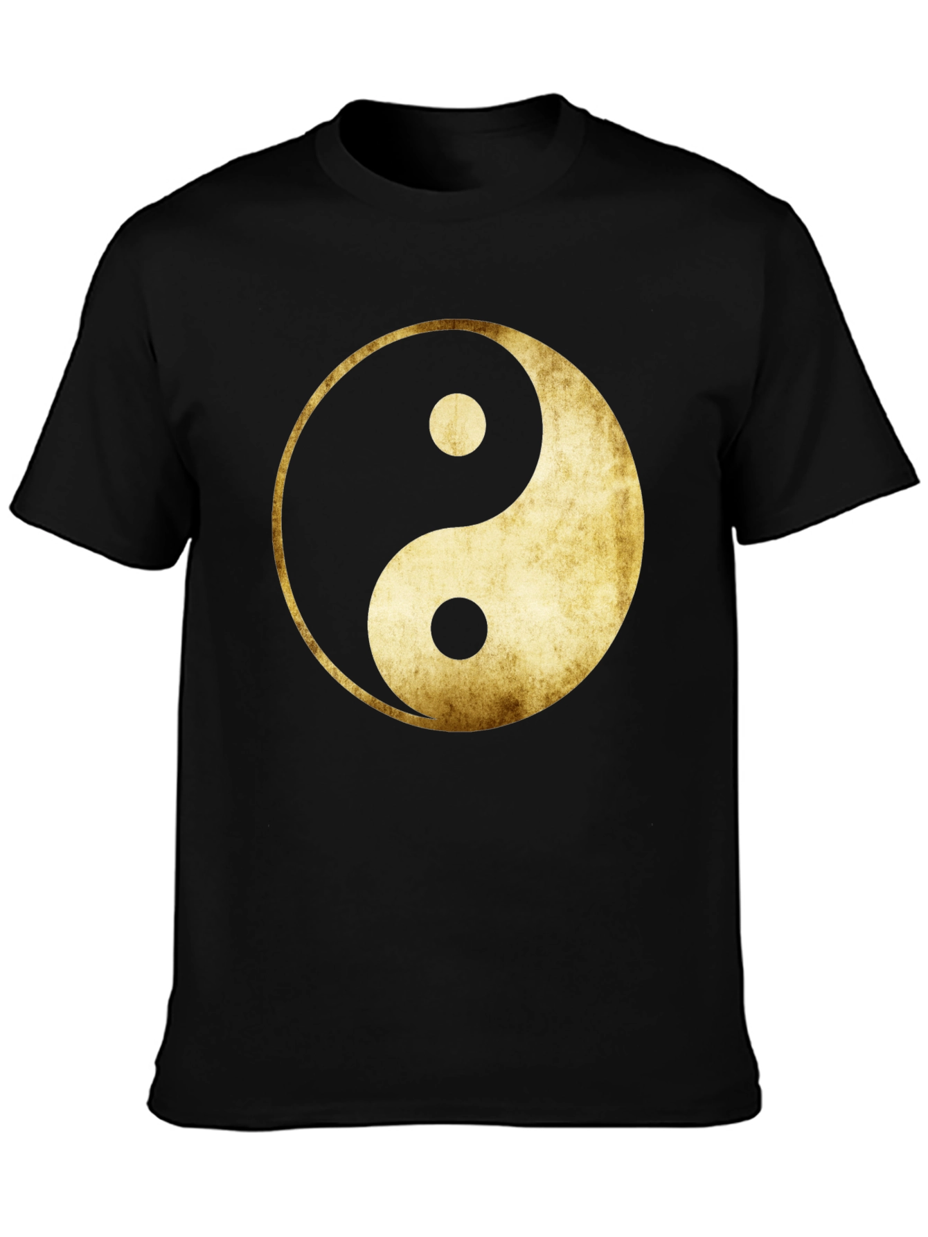 Yin Yang Graphic Tee - Gold Grunge Design