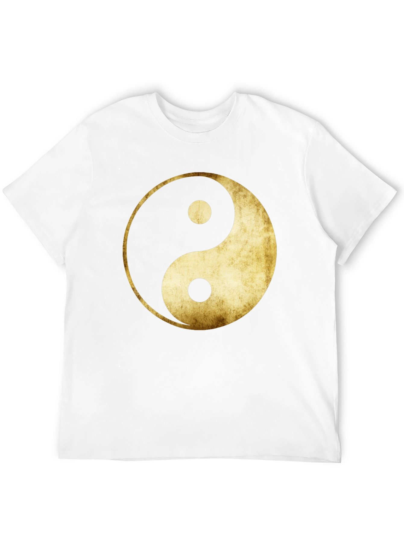 Yin Yang Graphic Tee - Gold Grunge Design