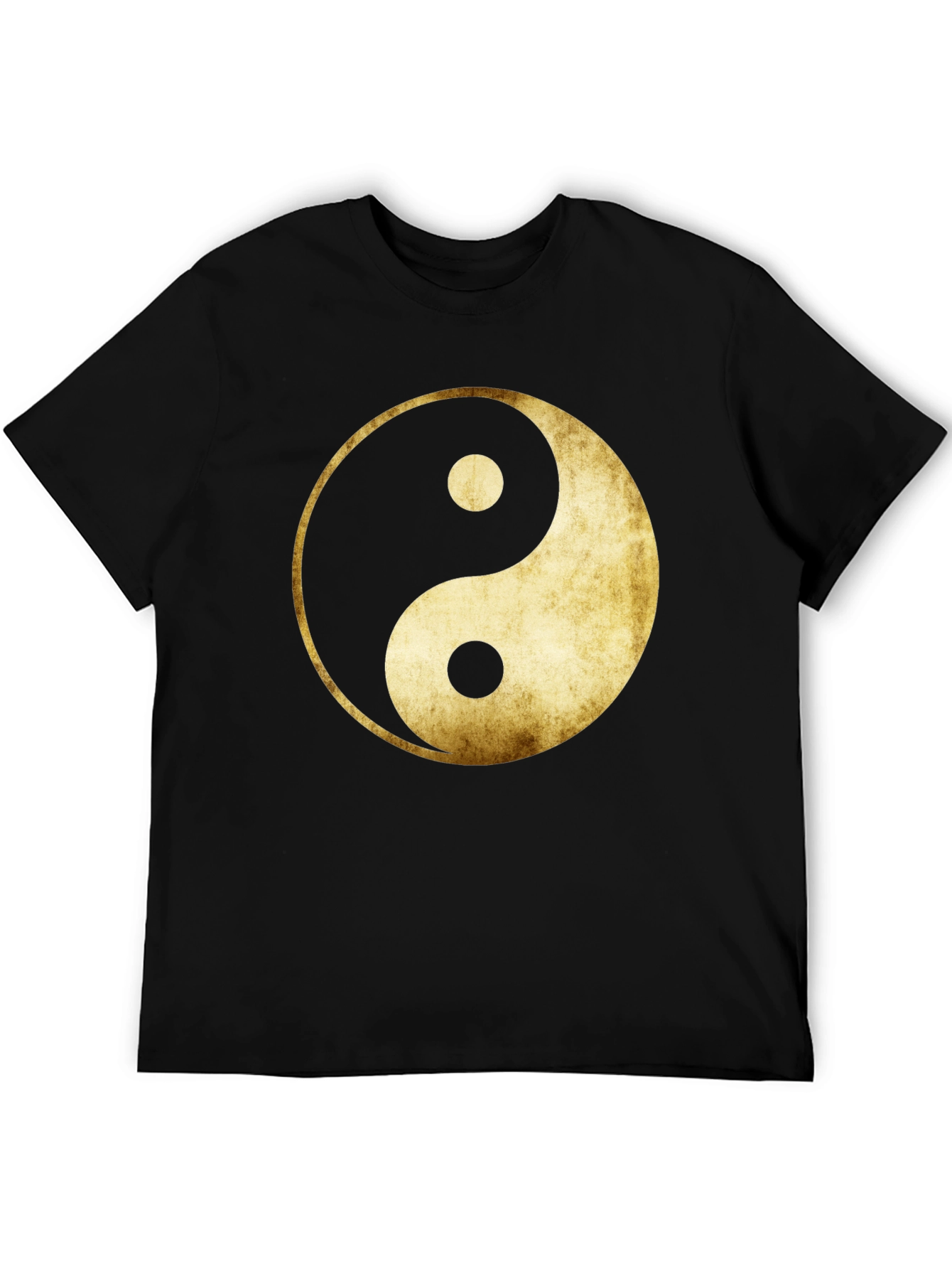 Yin Yang Graphic Tee - Gold Grunge Design