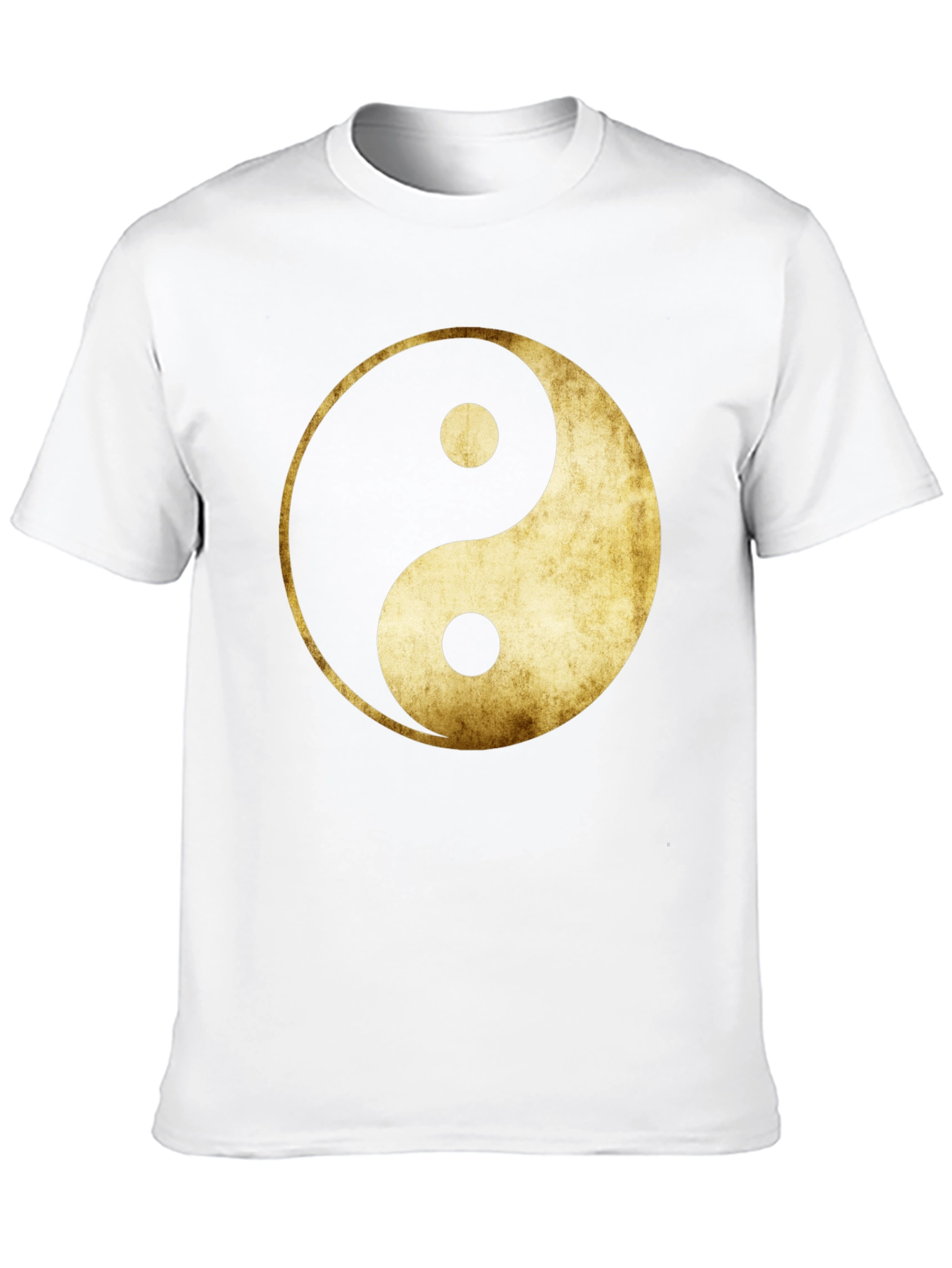 Yin Yang Graphic Tee - Gold Grunge Design