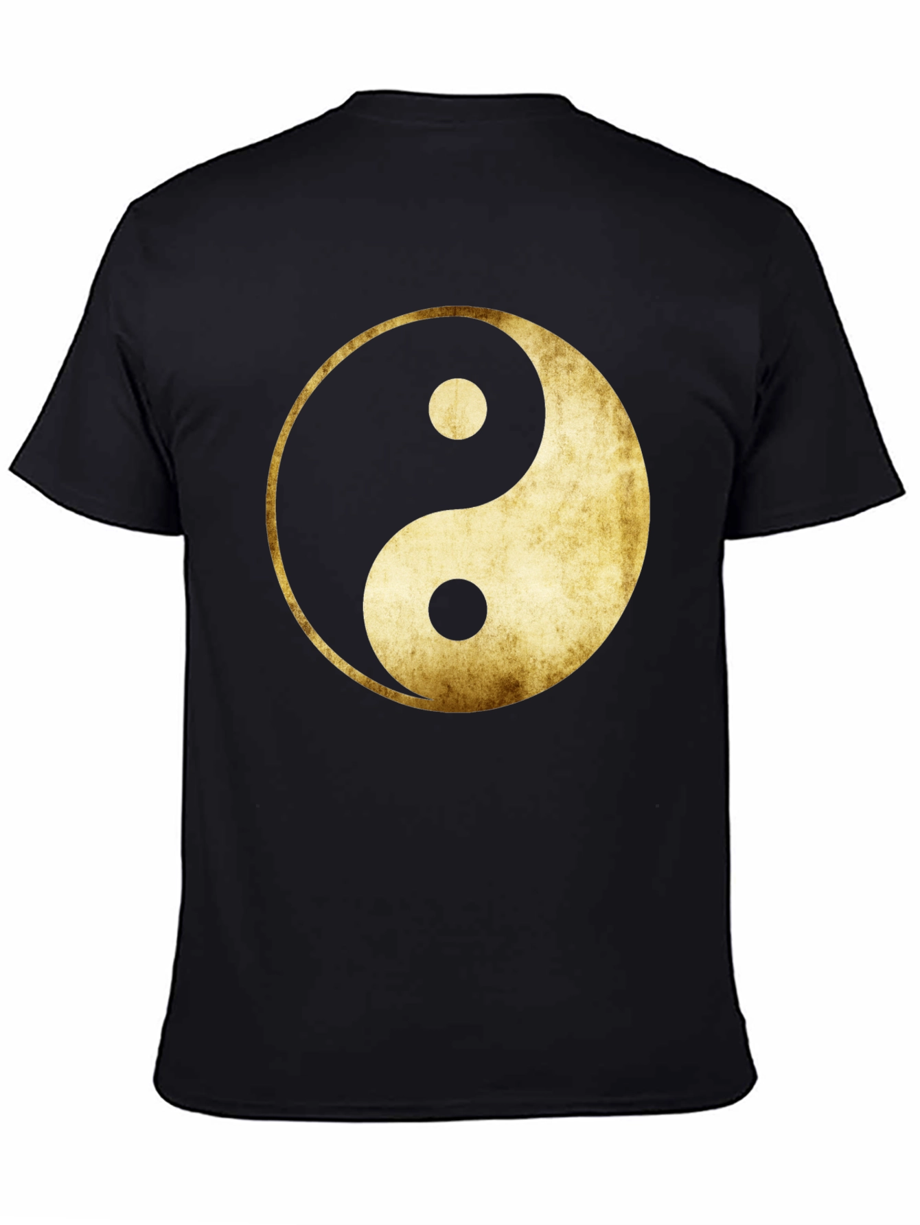 Yin Yang Graphic Tee - Gold Grunge Design