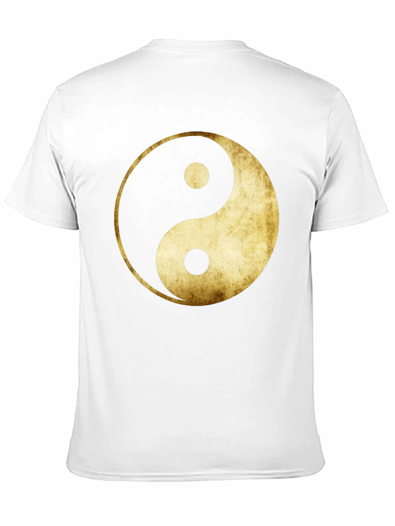 Yin Yang Graphic Tee - Gold Grunge Design