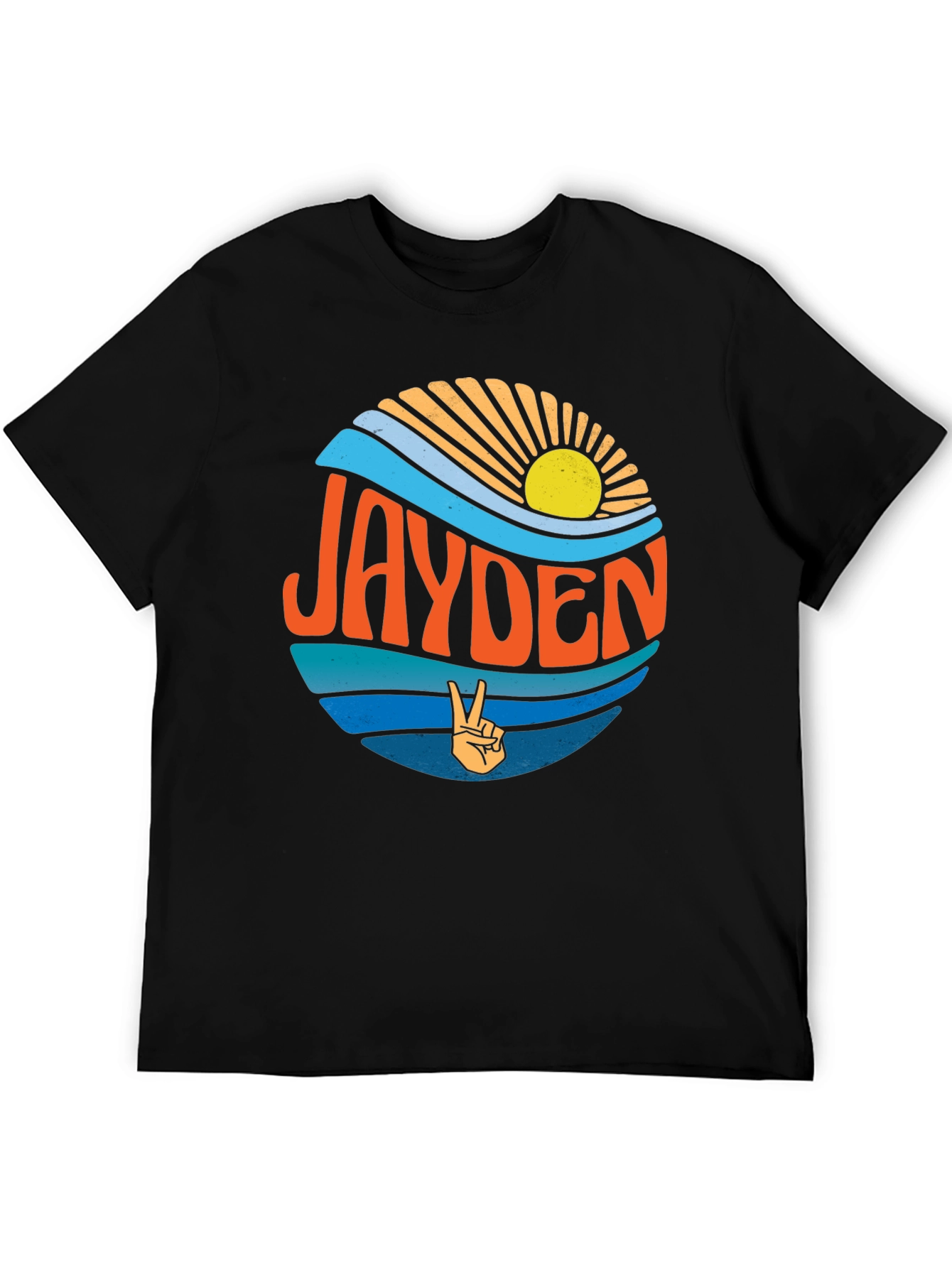 Jayden Retro Wave Peace Sign Graphic Tee