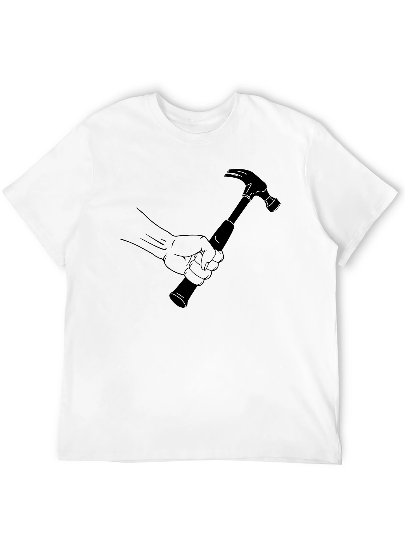 Hammer Time Graphic Tee - Black Cotton Crew Neck